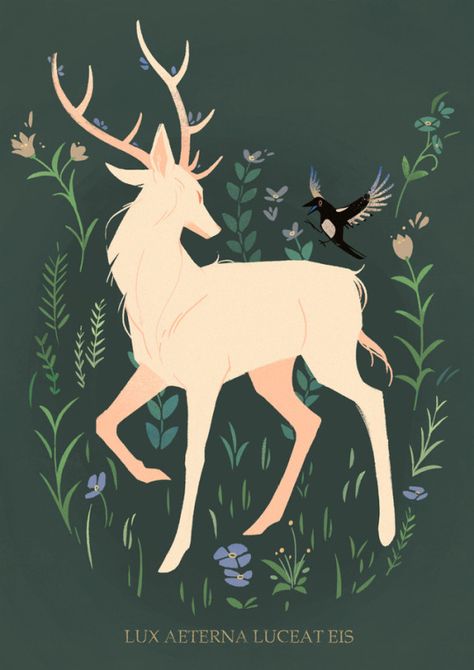 Hirsch Silhouette, Equestrian Logo, Eternal Light, Deer Art, A Deer, Art And Illustration, 귀여운 동물, Creature Art, Animal Illustration