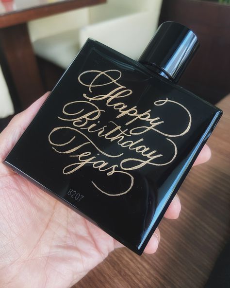 An engraved message makes every fragrance more special 🌟💫 DM us to personalize your perfume bottle 📩 . . . . . . . . . | inky.hand | Delhi Calligrapher | calligraphy | engraving | personalised gifting | luxury gifting | on-site calligraphy | on-site engraving | perfume bottle engraving | Perfume Engraving, Bottle Engraving, Calligraphy Engraving, Engraving Ideas, Easy Diy Gifts, Perfume Bottle, Diy Gifts, Easy Diy, Perfume Bottles