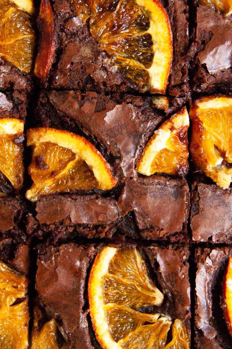 Chocolate Orange Brownies - Dishing with Delaney Orange Brownies Recipe, Orange Desserts, Chocolate Orange Brownies, Brick Toast, Halloween Themed Desserts, Chocolate Orange Cookies, Orange Brownies, Dark Chocolate Orange, Perfect Brownies