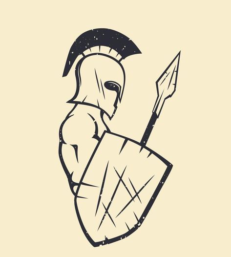 spartan with spear and shield, strong greek warrior in helmet How To Draw A Warrior, Roman Warrior Drawing, Greek Warrior Drawing, Spartan Helmet Drawing, Spartan Drawing, Greek Mythology Drawings, Greek Drawings, Drawing Warrior, Warrior Sketch