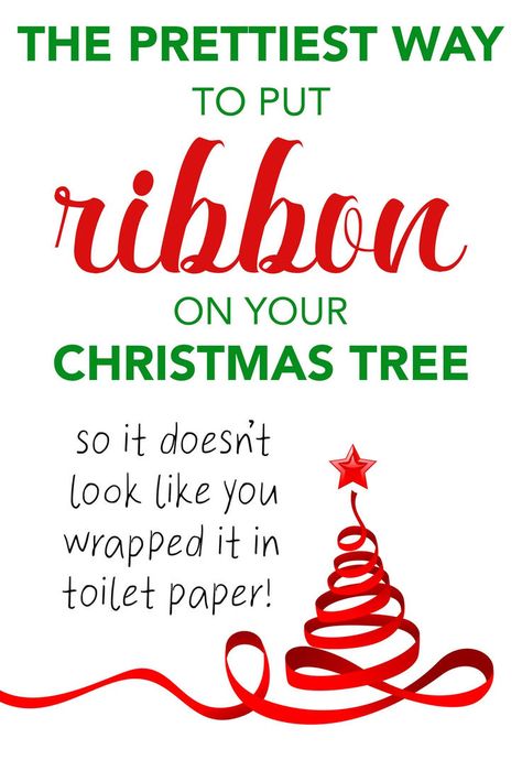 How To Wrap Ribbon Around Xmas Tree, Horizontal Ribbon On Christmas Tree, Decorating Tree With Ribbon Tutorials, How To Put Ribbon In Tree, Ribbons In Trees, Using Ribbon As Garland Christmas Trees, Easy Christmas Tree Ribbon, How To Put Ribbon On Tree Christmas, How To Ribbon A Tree