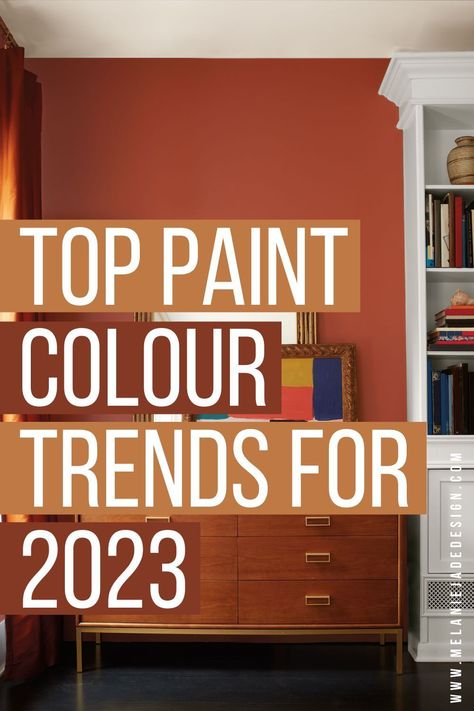 The Top Paint Colour trends for 2023 in interior design including deep reds, rust browns, mustard yellows and golds. Colour Trends For 2023, Gold Living Room Walls, Rust Color Paint, Yellow Walls Living Room, Colour Combinations Interior, Gold Painted Walls, Top Paint Colors, Design Color Trends, Brown Paint Colors