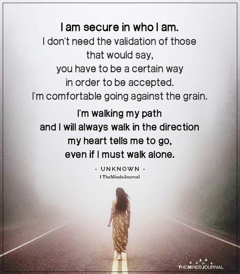 I Am Secure in Who I Am https://themindsjournal.com/i-am-secure-in-who-i-am/ Self Security Quotes, Feeling Secure Quotes, Who I Am Poem, I Am Secure In Who I Am, I Am Content Quotes, I Am Not You, Be Secure With Yourself, Being Secure With Yourself, I Am Amazing Quotes