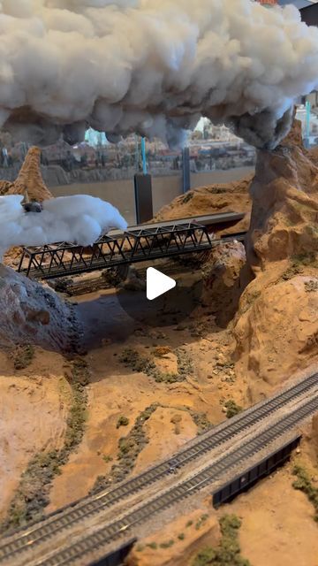 Garret Hauser on Instagram: "A set of three fantasy Black Widows pulling a Southern Pacific passenger train passes the leading edge of a thunderstorm on the Sun n Sand N Scale train layout in Scottsdale AZ. 

#train #trains #passengertrain #nscale #modeltrains #trainlayout #ilovetrains #customtrains #nscalemodeltrains #railroad #southernpacificrailroad #reels #instagram #facebook #meta #reelsinsta #facebookreels" Christmas Train Ideas, Z Scale Trains, Scale Model Architecture, Lionel Trains Layout, N Scale Train Layout, Black Widows, Ho Train Layouts, N Scale Model Trains, Trains For Sale