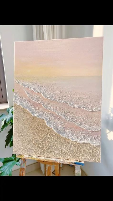 Painting of Sea Waves And Sand At Sunset Warm Waves Beach Texture Canvas Art Summer Painting On sale Buy large modern canvas wall art paintings at the best price only at Mesonart in the USA. Decorate your house with our best masterpiece wall art paintings.free shipping #texturewallpainting #paintings #paintingart #paintingoncanvas #paintingsoncanvas #paintingstudio #wallart #wallart #wallartforsale #WallArtPainting #wallartdecoration #wallartdecor #wallartdesign #wallartideas #ideasdecoracion Textured Canvas Art Sea, Textured Canvas Art Waves Diy, Sand Art On Canvas, Beach Textured Painting, Acrylic Sand Painting, Textured Sand Painting, Coastal Textured Art, Salt Painting On Canvas, Sea Texture Art