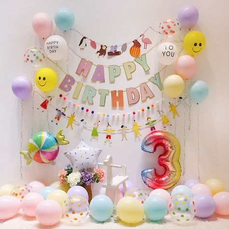 1 Bday Decoration, 4 Birthday Decoration Ideas, Birthday Craft Decoration Ideas, Home Decoration Ideas For Birthday, Kids Birthday Themes Girls Decorations, Preschool Classroom Birthday Ideas, 3 Bday Party Ideas, Birthday Themes Simple, 3 Birthday Decoration Ideas