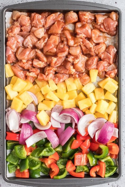 Pineapple Chicken Sheet Pan, Chicken Sheet Pan Recipe, Chicken Sheet Pan, Sheet Pan Meals Chicken, Pan Recipe, Sheet Pan Dinners Recipes, Pineapple Chicken, Health Dinner, Health Dinner Recipes