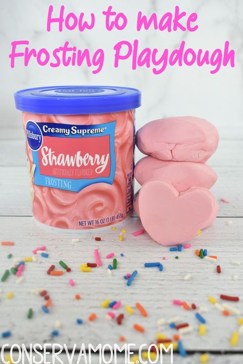 Kids love playdough. They especially love fun playdough and edible playdough because of how unique it is. Here's one of my favorite edible playdough recipes everyone will love. Check out how to make Playdough from Frosting  an Edible Playdough  with only 2 Ingredients! #frostingplaydough #edibleplaydough Edible Preschool Activities, Edible Playdough Recipes Easy, Eatable Playdough, Edible Playdough Recipes, Icing Playdough, Edible Crafts For Kids, 2 Ingredient Playdough, Edible Playdoh, Edible Sensory