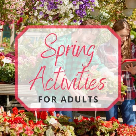 20 Spring Activities for Adults That You'll Want To Do Every Year! April Activities For Adults, Spring Activities For Senior Citizens, March Activities For Adults, Spring Activities For Seniors, Spring Games For Adults, Spring Activities For Adults, Older Adults Activities, May Activities, Hygge Activities