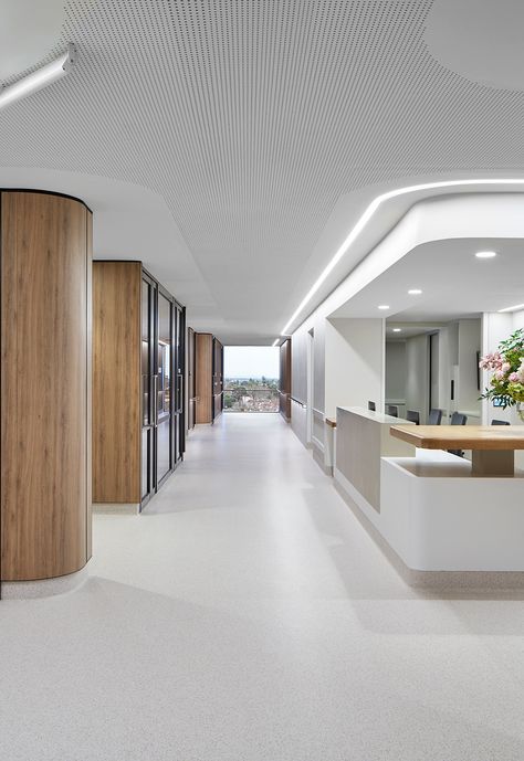 Hospital Design Architecture, Healthcare Interior Design, Modern Hospital, Materials Board Interior Design, Timber Battens, Medical Office Design, Hospital Architecture, Clinic Interior Design, Hospital Interior