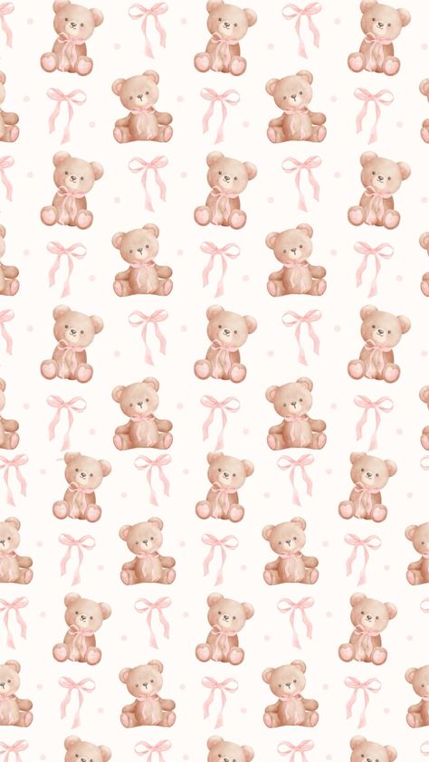 Pink Bear Background, Coquette Bow Wallpaper Iphone, Aesthetic Cute Wallpaper For Lockscreen, Pink Bow Aesthetic Wallpaper, Bow Wallpaper Ipad, Girly Wallpaper Ipad, Coquette Bow Wallpaper, Pink Bow Wallpaper Iphone, Teddy Bear Wallpaper Iphone Aesthetic