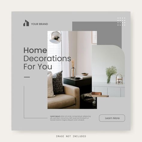 Grey minimalism home decorations instagr... | Premium Vector #Freepik #vector #sale #house #template #social-media Home Decor Social Media Design, Home Decor Social Media Post Design, Architecture Social Media Post, Home Decor Social Media Posts, Interior Design Poster Ideas, Architecture Social Media Design, Interior Promotion, Minimal Ads, Interior Design Poster