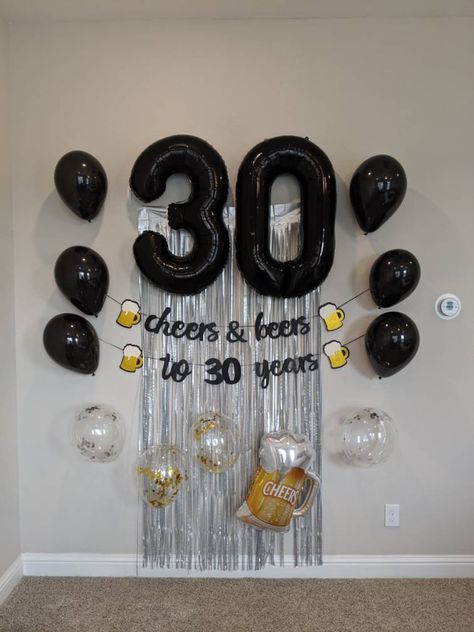 Cheers and Beers to 30 Years Party Decorations 30th Birthday Decor INCLUDES ALL decorations shown Birthday Decorations Birthday Balloons - Etsy México Man 30th Birthday Ideas, Cheers To 50 Years Birthday, 40th Birthday Party Men, Cheers And Beers To 40 Years, 30th Birthday For Him, Husband 30th Birthday, 30th Birthday Balloons, 50 Years Birthday, Cheers To 50 Years