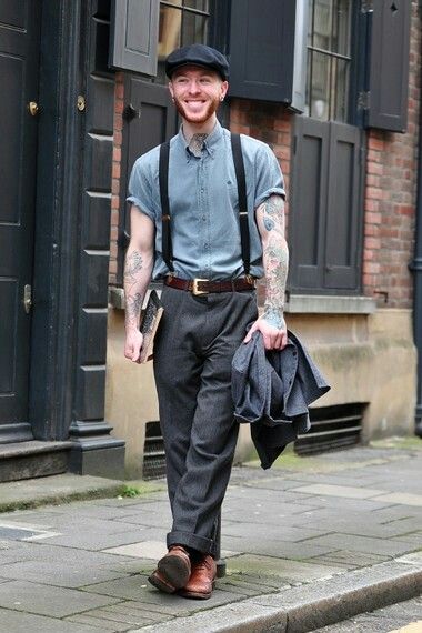 http://fashionfinder.asos.com/mens-looks/london-street-style-96778 London Street Style Men, Suspenders Men Fashion, Leather Suspenders Men, Vintage Fashion Style, Vintage Outfits Men, Mens Fashion Vintage, Mens Fashion Casual Shoes, Mens Fashion Casual Winter, Suspenders Men