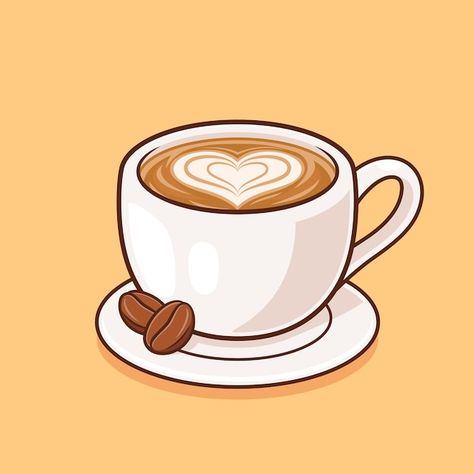 Cute Cup Of Coffee Drawing, Coffee Cartoon Drawing, Coffee Mug Sticker, Cute Coffee Mug Drawing, Coffe Drawings Cute, Cute Coffee Illustration, Coffee Cute Drawing, Coffee Drawing Cute, Cartoon Coffee Cup Drawing