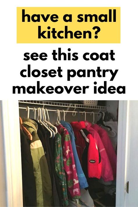 Closets Turned Into Pantries, Closet To Pantry Ideas, Coat Closet Into Pantry Ideas, Turn Closer Into Pantry, Diy Walk In Pantry On A Budget, How To Turn A Coat Closet Into A Pantry, Pantry In Hallway Closet, Turn Hall Closet Into Pantry, Pantry In A Closet