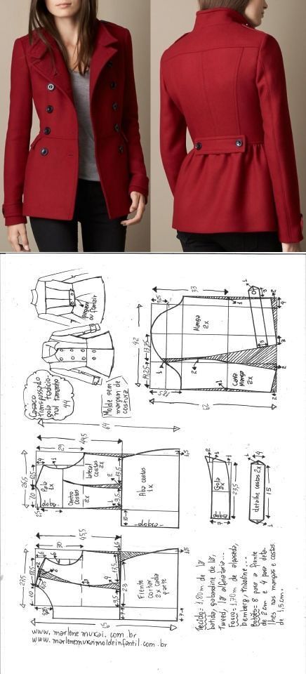 Pola Jaket, Sewing Coat, T Shirt Sewing Pattern, Mode Mantel, Blazer Pattern, Sewing Blouses, Sewing Clothes Women, Shirt Sewing Pattern, Jacket Pattern Sewing