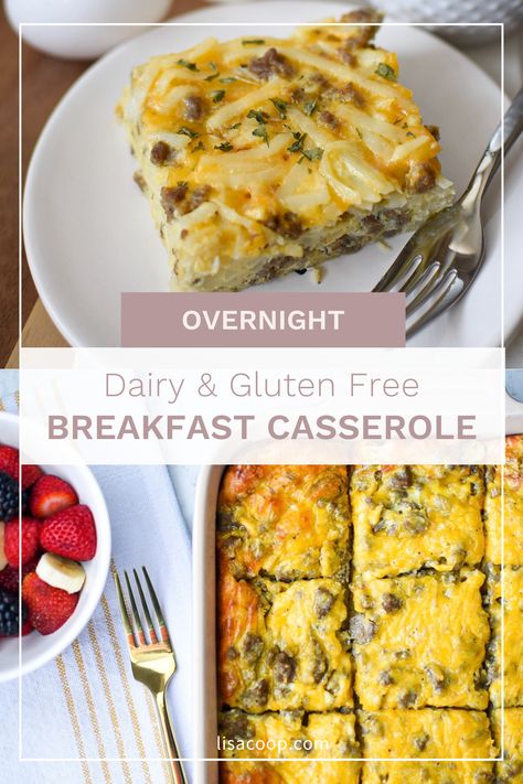 Dairy And Gluten Free Breakfast Casserole, Gluten Free Dairy Free Make Ahead Breakfast, Dairy Free Gluten Free Breakfast Recipes, Gluten And Dairy Free Egg Casserole, Celiac Friendly Breakfast, Gluten Free Dairy Free Breakfast Casseroles, Dairy Free Gluten Free Brunch, Breakfast Bake Dairy Free, Egg Casserole Recipes Dairy Free