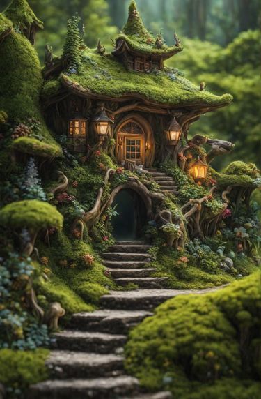 Fantasy Fairy House, Modern Home Inspiration, Fairytale Houses, Beautiful Tree Houses, Fantasy Cottage, Magical House, Fairytale House, Fantasy Tree, Cool Tree Houses