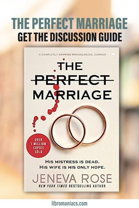 Dive into these murdery twists and turns with our The Perfect Marriage book club questions. Explore this thriller with discussion prompts, selected reviews, a synopsis and some readalikes. Discussion guide for The Perfect Marriage by Jeneva Rose. The Perfect Marriage Book, Perfect Marriage Book, Jeneva Rose, Book Club Ideas Hosting, Writing Hooks, Book Club Questions, The Perfect Marriage, Discussion Prompts, Marriage Books