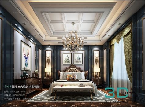 02. EUROPEAN BED ROOM FREE Classical Ceiling Design, Ceiling Design Classic, Classic Ceiling Design, بيوت ملكية, Man Home Decor, Classical Bedroom, Classic Bedroom Design, Luxury Ceiling Design, Down Ceiling Design