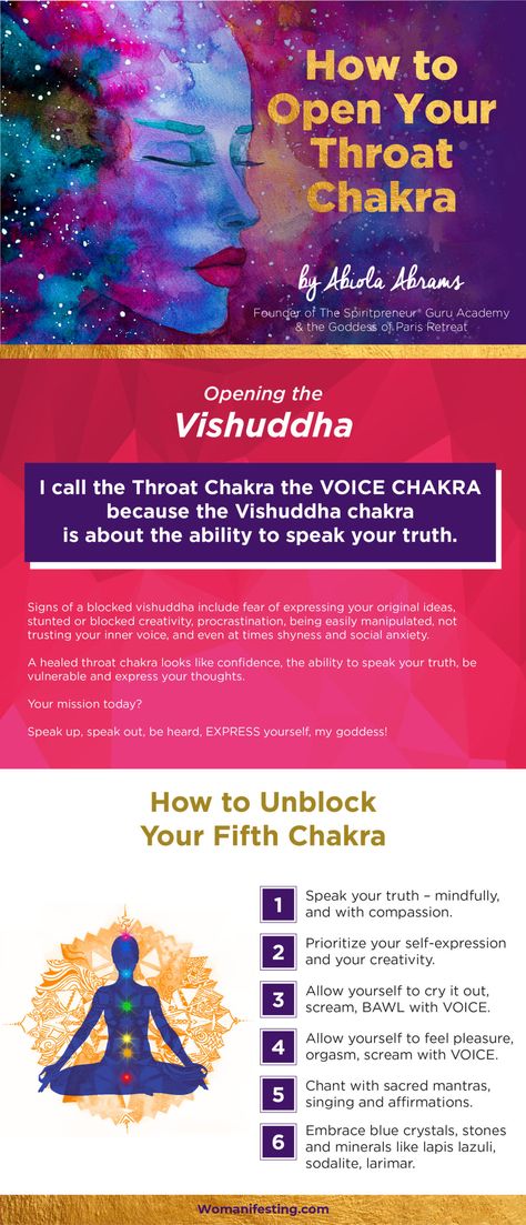 Throat Chakra Activities, New Age Tattoo, Chakra Goddess, Sarah Stone, Chakra Opening, Vishuddha Chakra, Throat Chakra Healing, Vibrate Higher, Chakra Health