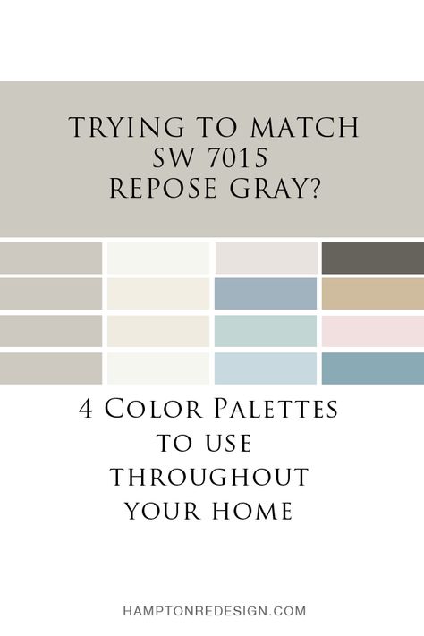 Color Palette Repose Gray, Repose Grey And Sea Salt, Anew Gray Color Pallet, Coordinating Colors For Repose Gray, Repose Gray Coordinating Colors Kitchen, Peppercorn And Repose Gray, Accent Wall With Repose Gray, Colors With Repose Gray, Repose Gray Palette