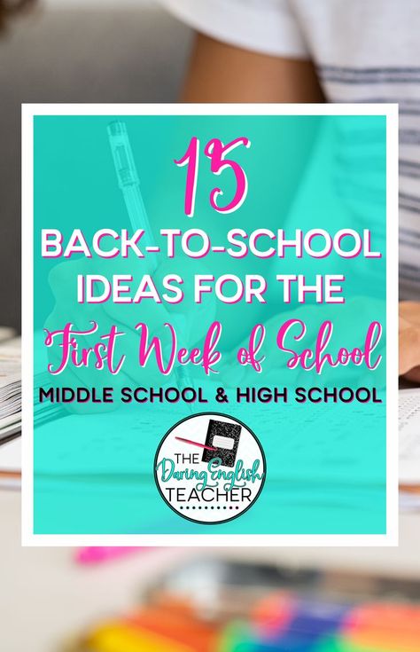 With the back-to-school season upon us, it is time to begin planning for the first-week-of-school activities you’ll complete this school year. Here are 15 engaging and fun first-day and first-week school activities for 6th, 7th, 8th, 9th, 10th, 11th, & 12th grade students. Including student survey, classroom welcome slides, back-to-school stations/centers, growth mindset activities, class contract, and more!

Go to www.thedaringenglishteacher.com for more engaging resources and helpful tips! Class Contract, Middle School Reading Activities, 6th Grade Activities, First Week Activities, High School English Classroom, Student Survey, Classroom Welcome, Middle School Activities, First Day Activities