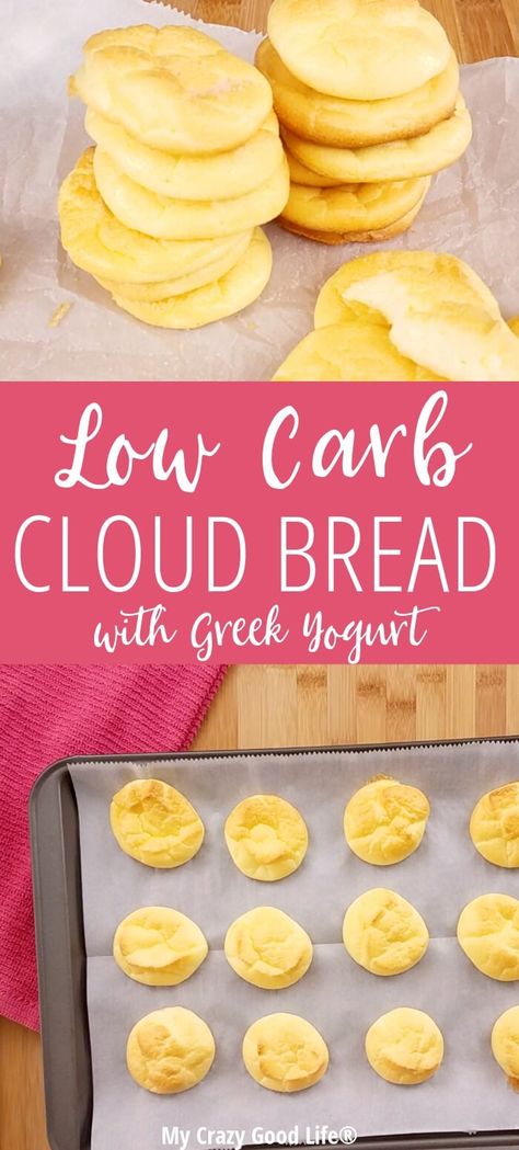 Bread Cloud, Bread With Greek Yogurt, Egg And Bread Recipes, Cloud Bread Recipe, Yogurt Greek, Keto Bread Recipe, Greek Yogurt Recipes, Keto Diet Breakfast, Boiled Egg Diet Plan