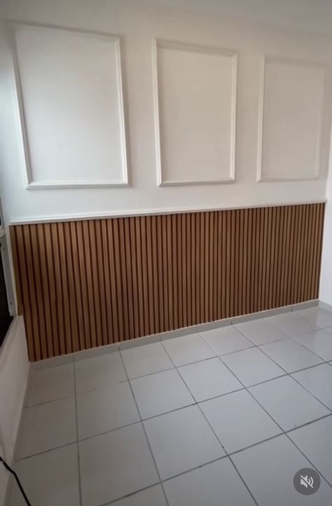 Slat Half Wall, Half Panel Wall, Half Wall Wood Paneling, Half Wood Panel Walls, Half Wall Paneling Ideas, Half Wall Ideas, Stylish Bedroom Design, Wainscoting Panels, Wooden Bedroom