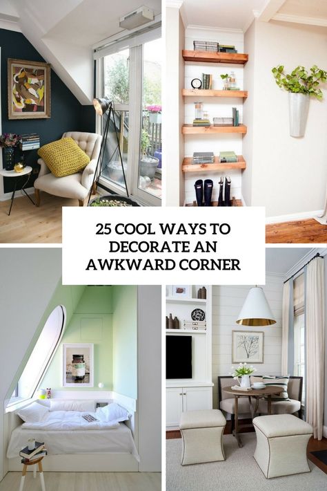 cool ways to decorate an awkward corner cover Small Corner Nook Ideas Living Room, Functional Corner Space, Guest Bedroom Corner Ideas, Odd Nook Ideas, Top Of Stairs Nook, Small Corner In Bedroom Ideas, Random Nook Ideas, Decorating Corners In Bedroom, What To Do With A Nook Space