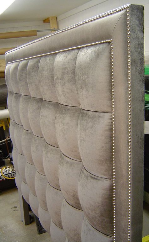 Fabric Upholstered Headboard - Photo ID# DSC06548f | Flickr Fabric Upholstered Bed, Diy Headboard Upholstered, Bed Headboard Design, Padded Headboard, Versace Home, Diy Headboard, Bedroom Bed Design, Bed Furniture Design, Headboard Designs