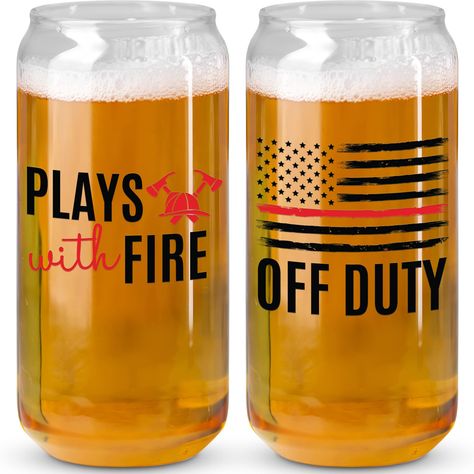 Fire Academy Graduation, Funny Beer Glass, Fireman Decor, Firefighter Retirement Gifts, Fire Academy, Firefighter Accessories, Firefighter Retirement, Law Enforcement Gifts, Firemen Gifts