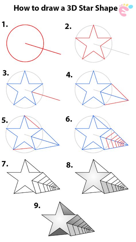 3d Objects 3d Shapes, 3d Art Drawing Easy Step By Step, How To Draw 3d Shapes, 3d Geometric Shapes Drawing, 3d Object Drawing, Impossible Drawings, 3d Shapes Drawing, 3d Drawings Easy, Star Doodles