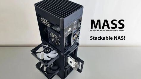 Now you can 3D print a custom, modular, stackable ITX NAS PC 3d Printed Pc Case, Data Center Rack, Itx Pc, Best 3d Printer, Computer Lab, Pc Components, Building Instructions, Pc Case, Case Ideas