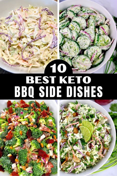 Healthy Sides Low Carb, Keto Friendly Bbq Side Dishes, Keto Friendly Sides For Bbq, Keto Barbecue Sides, Side Keto Dishes, Keto Side Dishes For Fish, Keto Cold Side Dishes, Side Dishes For Keto Diet, Healthy Carb Sides