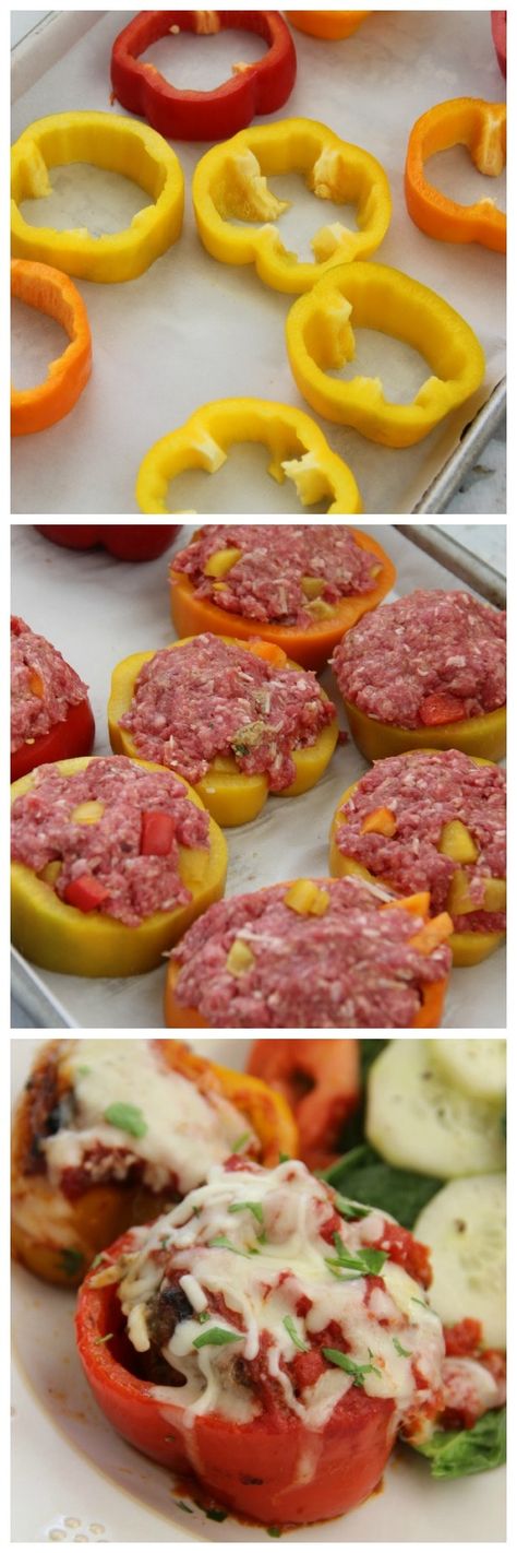 Mini Meatloaf Pepper Rings - Diary of A Recipe Collector Pepper Rings, Mini Meatloaf, Mini Meatloafs, Meat Recipes For Dinner, Meat Appetizers, Paleo Lunch, Loaf Recipes, Best Meat, Paleo Dinner