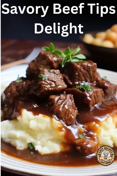 Savory Beef Tips Delight - Recipes Online Tenderloin Tips Recipe, Tenderloin Tips, Delight Recipes, Beef Tip Recipes, Beef Tenderloin Recipes, Sirloin Tips, Beef Sirloin, Beef Tips, Beef Tenderloin