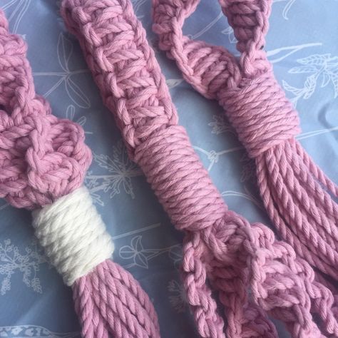 Three Macrame Pieces which include Wrap Knots. Macrame Tutorials, Macrame Tutorial, Macrame Projects, Are You The One, Macrame, Knot, Macramé