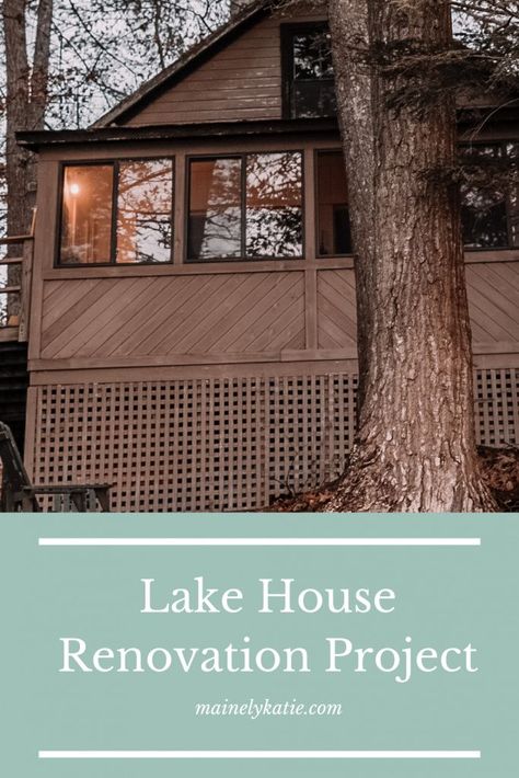 It has always been my dream to own a house on a lake, but I didn't think I would get it this soon! We found the perfect location, but the place needed a lot of work. Check out this post to see how we were able to renovate our dream lake house. Hopefully we can inspire you to renovate a property of your own! Small Lake House Remodel, Lake Cottage Renovation, Lake Cottage Remodel, White A Frame House Exterior, Lake House Makeover, Tiny Lake House Interior, New England Lake House, Lake Cabin Interiors, Lake House Remodel