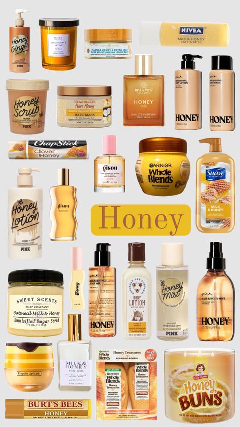 #bees #honey #sweet #yellow .. honey scents! 🍯🐝 Honey I Washed The Kids, Honey Scented Perfume, How To Smell Like Milk And Honey, Honey Scented Products, How To Smell Like Honey, Smell Like Honey, Honey Perfume, Honey Lotion, Honey Skincare