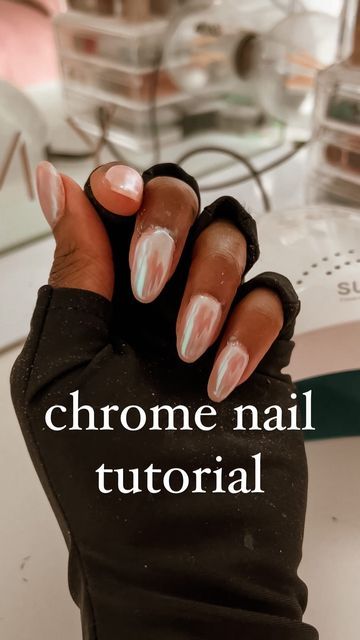 How To Do Chrome Nails Step By Step, Diy Chrome Nails, Chrome Nails Diy, Opi Gel Nails, Chrome Nail Powder, Chrome Nail, Chrome Powder, Nail Powder, Nail Extensions