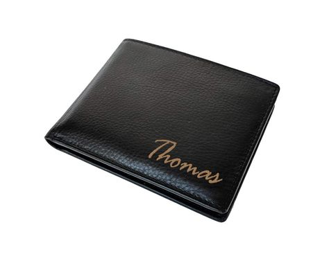 Customized Black Leather RFID Blocking Card Name Wallet Engraved Dad Daddy Brother Women's Birthday Travelers Business Gift, #Ad #Card, #Blocking, #Engraved, #Wallet Unique Birthday Ideas, Whiskey Set, Card Name, Engraved Wallet, Engraved Initials, Branded Wallets, Flip Out, Birthday Idea, Business Gift