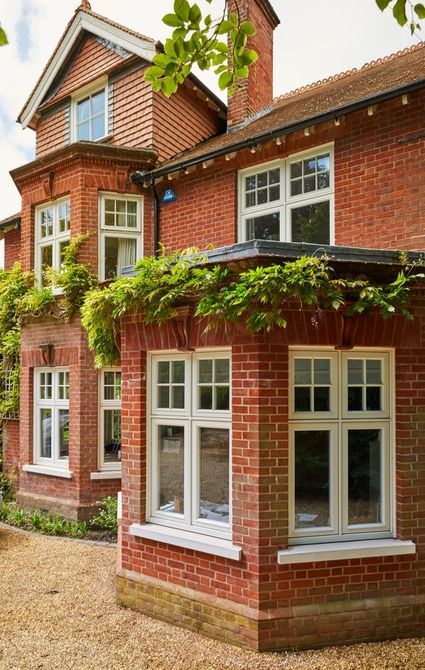 Timber casement windows restore Edwardian style to this family home Beautiful Windows From Outside, Windows For Red Brick House, 1930 Windows, Victorian Brick House, Edwardian Windows, Edwardian House Exterior, 1930s House Exterior, Red Brick House Exterior, Window Exterior