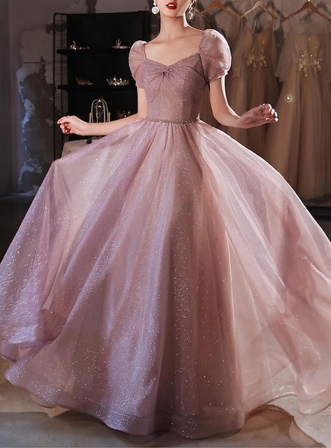 Prom Dress Full Sleeve, Birthdays Dress, Sleeve Dress Formal, Beading Fabric, Cheap Prom Dresses Online, Function Dresses, Dress Sweetheart Neckline, Elegant Prom, Satin Tulle