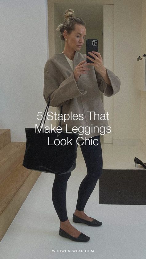 Black Sports Leggings Outfit, Nyc Leggings Outfit, Effortless Capsule Wardrobe, Classic Leggings Outfits, Chic Outfits With Leggings, Black Leggings And Shirt Outfit, Chic Black Leggings Outfit, Dark Academia Leggings Outfit, What To Wear Instead Of Leggings