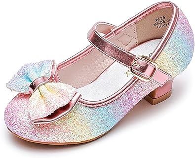 Amazon.com | Walofou Flower Girls Wedding Party Heel Princess Shoes Flats for Kid Toddler | Flats Toddler Dress Shoes, Kids Heels, Girls High Heels, Mary Jane Ballet Flats, Flower Girl Shoes, Princess Flower, Girls Dress Shoes, Flower Shoes, Girls Heels