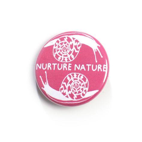 Nurture Nature Snail Pin - a sustainable pinback button made with recycled materials. #sustainable #zerowaste #nature . #Nature #Hand_Carved_Stamps #How_To_Measure_Yourself #Patches_Jacket Enamel Pin Design, Hand Carved Stamps, Bag Pins, Pin Design, Shop Till You Drop, Badge Design, Patches Jacket, Pinback Button, Nature Themed