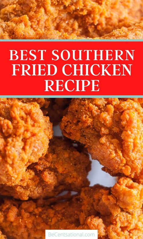 Best Southern Fried Chicken, Recipe For Kentucky Fried Chicken, Southern Fried Chicken Recipe, Best Fried Chicken Recipe, Fried Chicken Breast Recipe, Country Fried Chicken, Fried Chicken Recipe Southern, Fried Chicken Legs, Country Fried