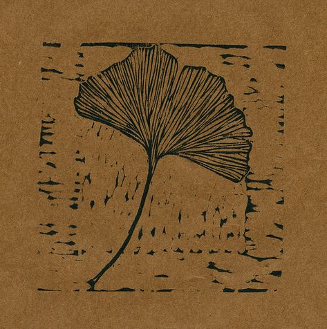 Blatt Tattoos, Tea Bag Art, Relief Printmaking, Linoleum Block Printing, Gingko Leaves, Hand Carved Stamps, Stamp Carving, Leaf Drawing, Relief Print